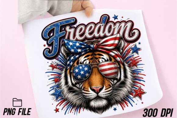 4th of July Tiger PNG: Preppy America 25 for Bold Branding
