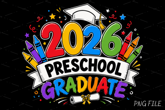 Colorful 2026 Preschool Graduate PNG for Creative Projects