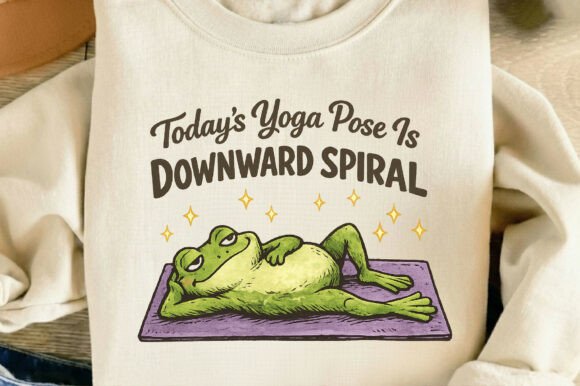 Downward Spiral Frog: Mental Health Design PNG