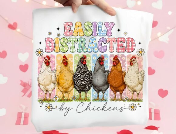 Easily Distracted by Chickens: A Whimsical Design Asset