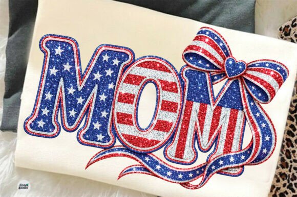 Glitter Mom Patriotic PNG: Designing for the USA Mom