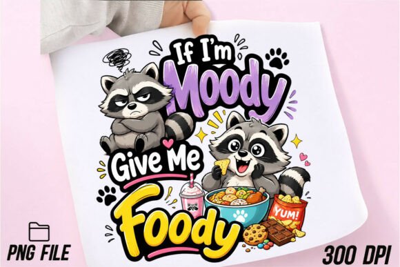 If I'm Moody Give Me Foody PNG: A Playful Graphic for Every Project