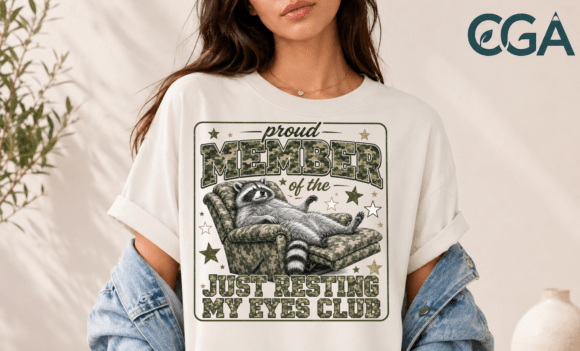 Just Resting My Eyes Raccoon Camo Png: The Ultimate Lounge Graphic