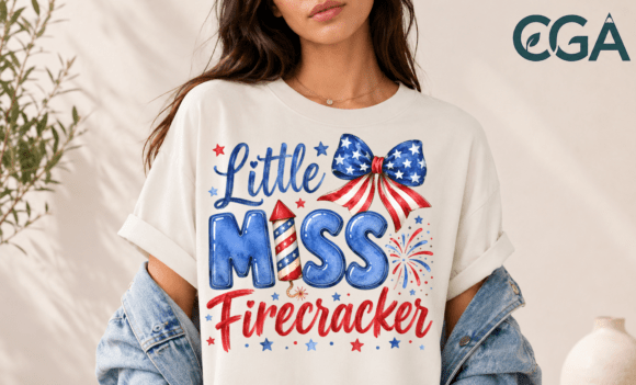 Little Miss Firecracker Bow PNG: A Burst of Patriotism for Your Projects