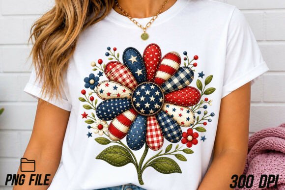Patriotic Patchwork Floral PNG: A Designer's Guide to Americana Style