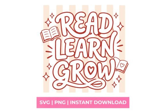 Read Learn Grow Retro Teacher SVG: Design with Vintage Flair