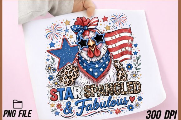 Retro Patriotic Chicken: A 4th of July Design Asset