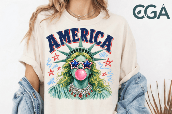 Retro Statue of Liberty America Gum PNG: A Modern Patriotic Statement