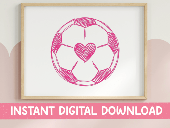Soccer Ball Heart SVG PNG Pink: A Graphic for Every Fan