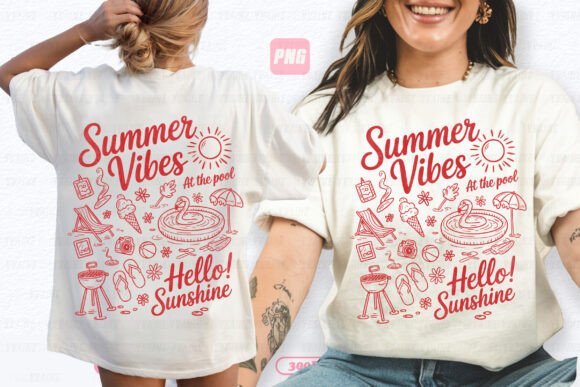 Summer Beach Doodles PNG Sublimation: Your Go-To Asset for Sunny Designs