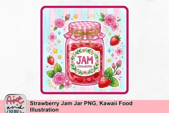 Sweeten Your Designs with Kawaii Strawberry Jam Illustration