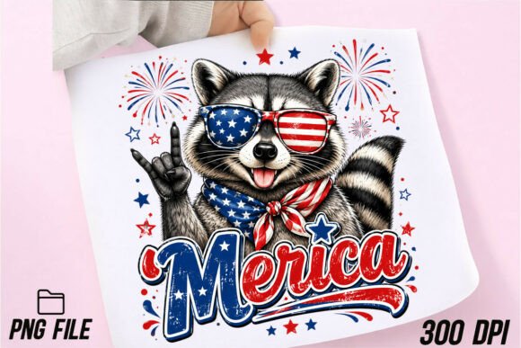 Unleash Your Creativity with 'Merica Raccoon Patriotic PNG