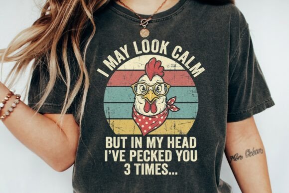 Unlock Sarcastic Charm: The Funny Chicken Pecked You Quote Retro Design